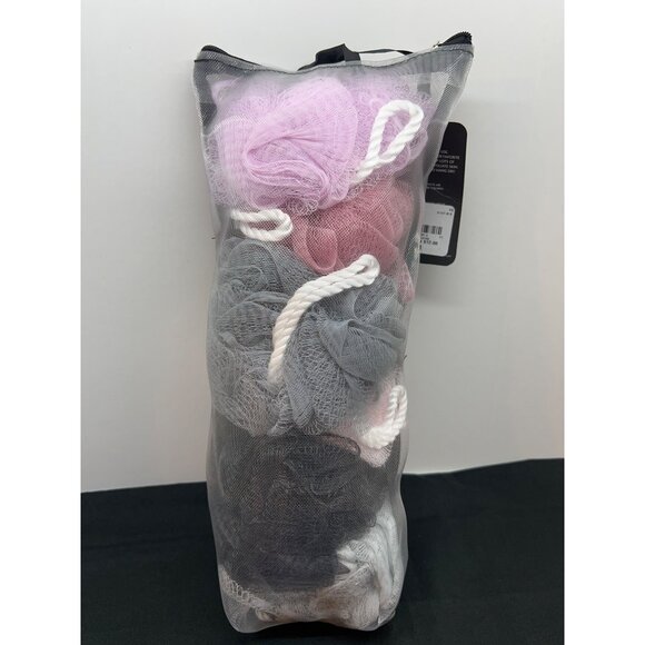 Rachel Roy 6 Pack Shower Puffs With Bag For Cleansing & Exfoliating - Picture 2 of 4
